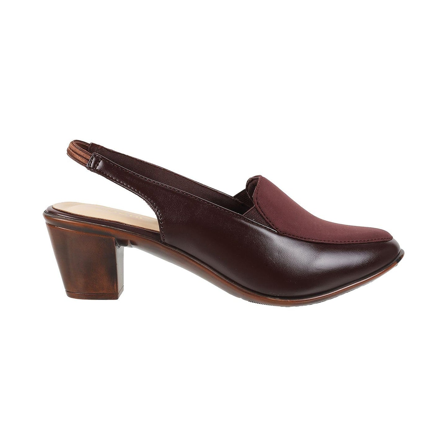 Mochi Women Brown Synthetic Leather Block Heel Shoes UK/6 EU/39 (31-287)