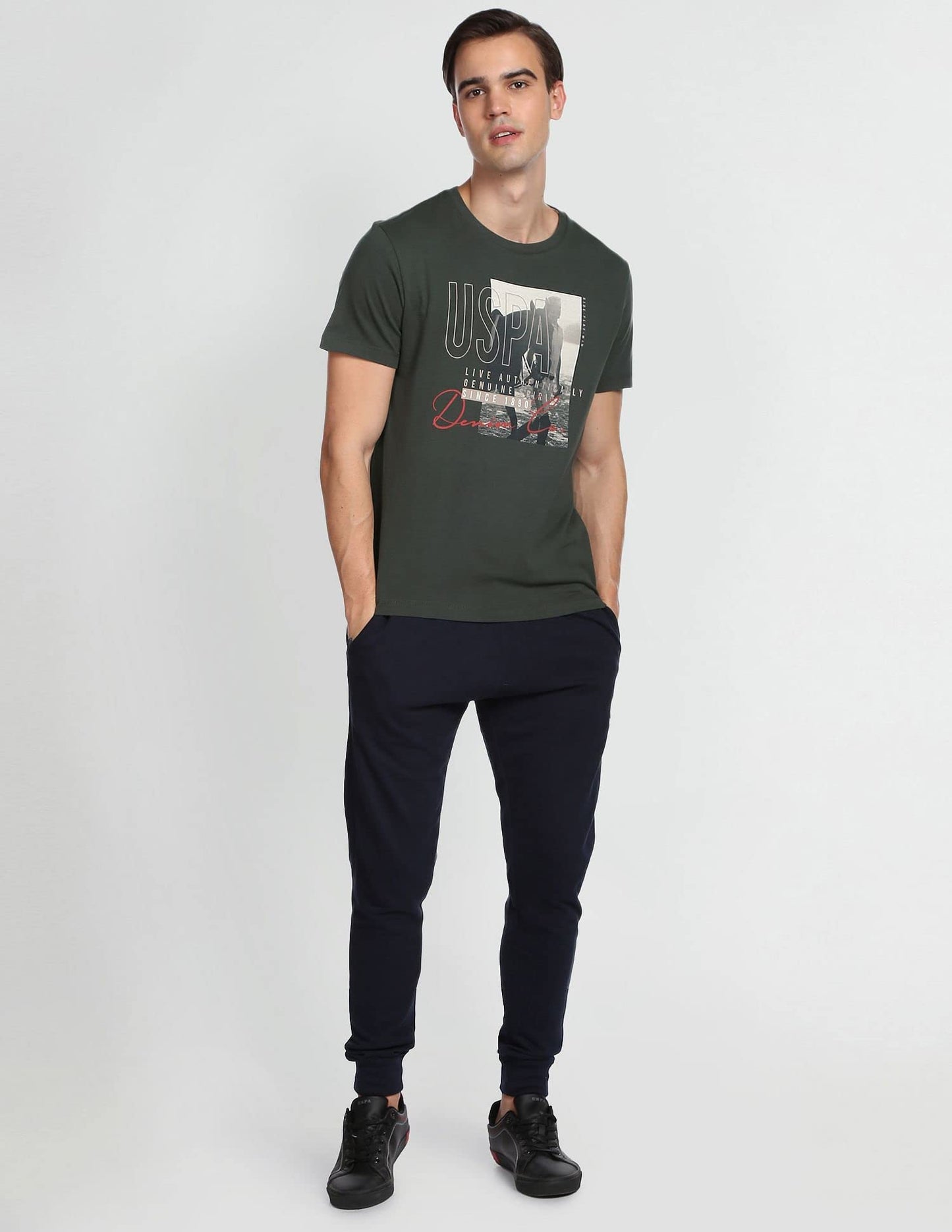 U.S. POLO ASSN. Men's Regular Fit T-Shirt (UDTSHF0240_Olive