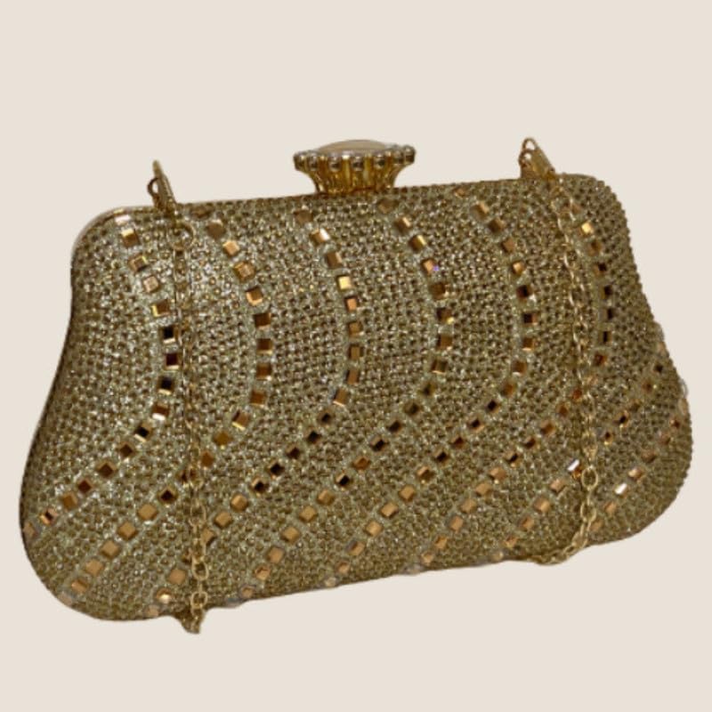 Mastyle® Diamond Clutch Handbag For Women With Rhinestone Finish And Compact Design