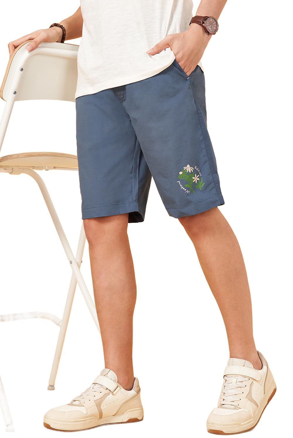 Urban Ranger by Pantaloons Men's Chino Shorts (110149063031_Blue Heaven