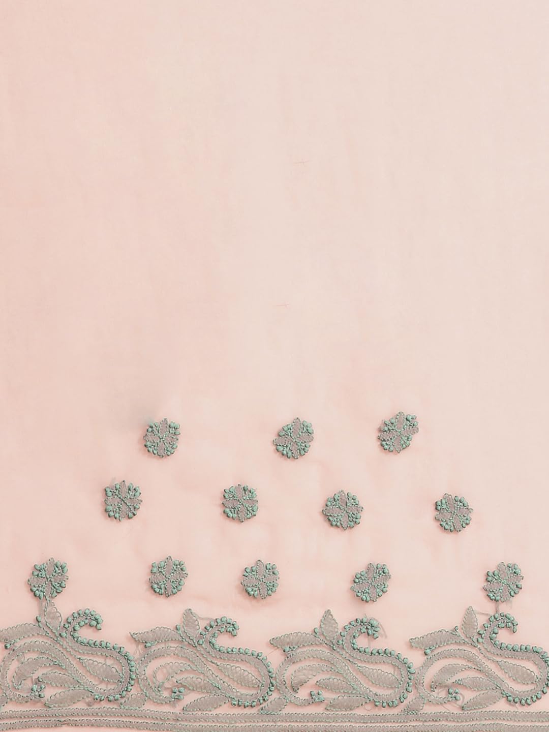 Ada Hand Embroidered Lucknow Chikankari Women's Georgette Saree with Unstitched Blouse Piece A311195 Peach