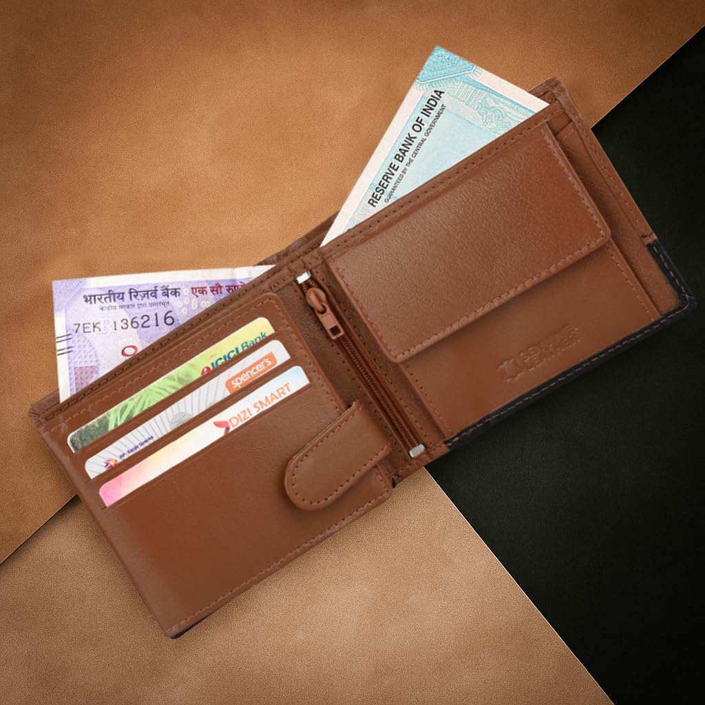 URBAN FOREST Seattle Cognac/Black Leather Wallet for Men