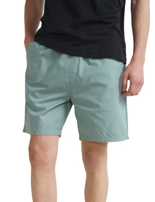 DAMENSCH Cotton Lounge Shorts for Men, Elasticated Waistband, Bermuda, Relaxed Fit Half Pant, Home Shorts for Man-Nap Green-L