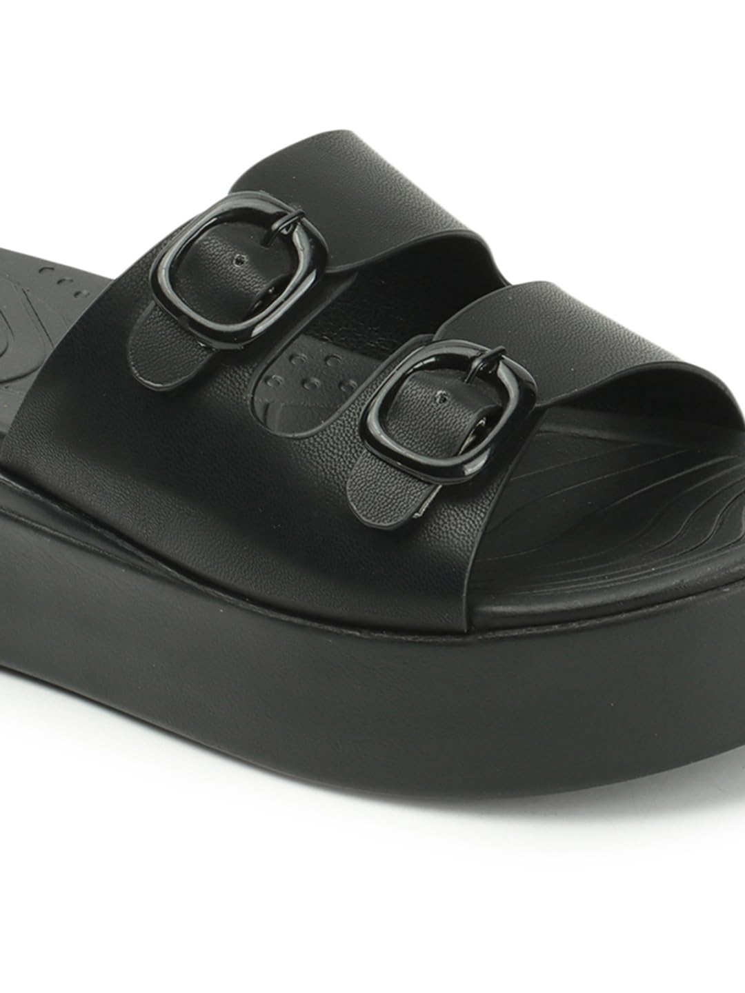 ELLE Women Platform Heel Sandal, Black, UK-8