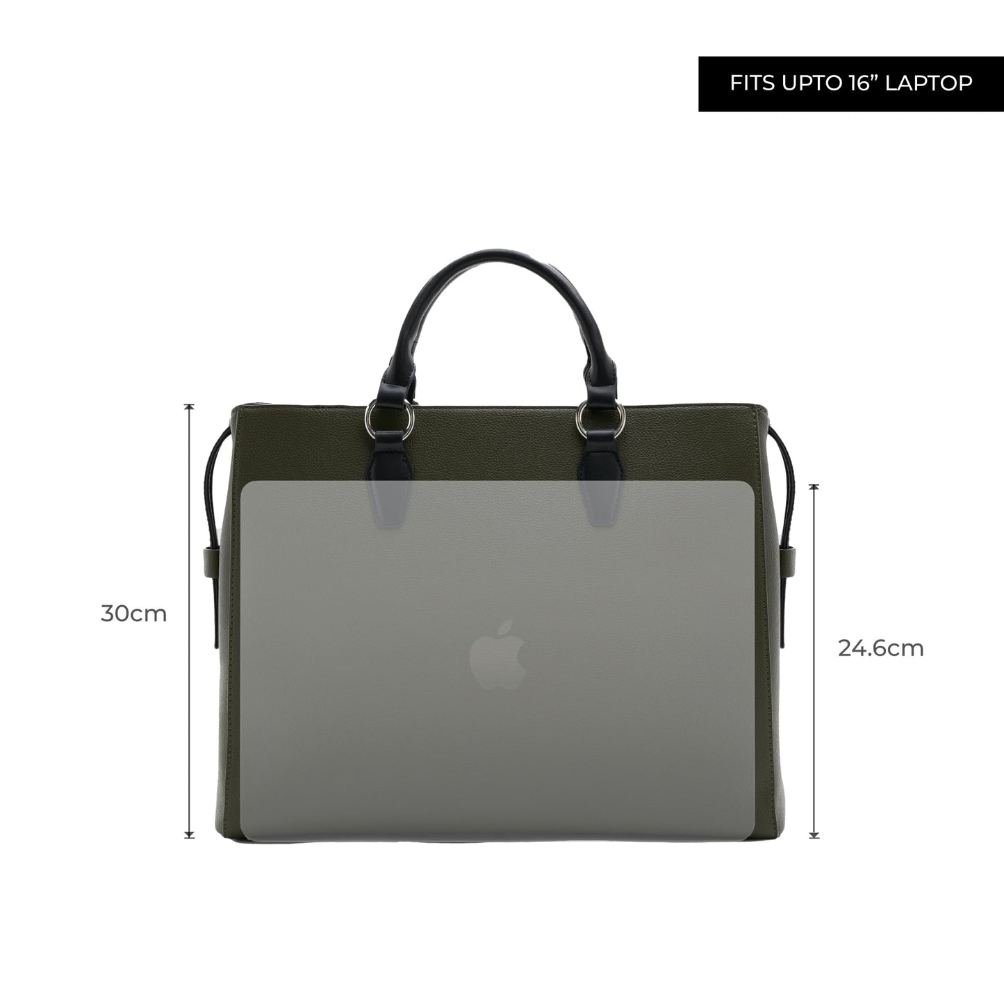 Miraggio Oversized Melissa Tote Bag for Women with Adjustable & Detachable Sling Strap | Fits Upto 16" Laptop | Tote Bags for Women For Office Use, Work (Green)