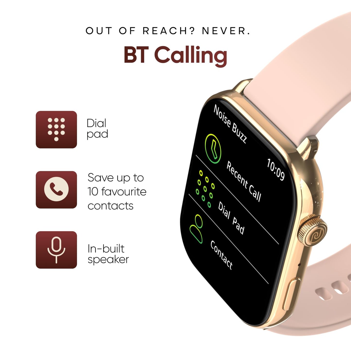 Noise ColorFit Pulse 4 Pro Smartwatch - Rose Pink