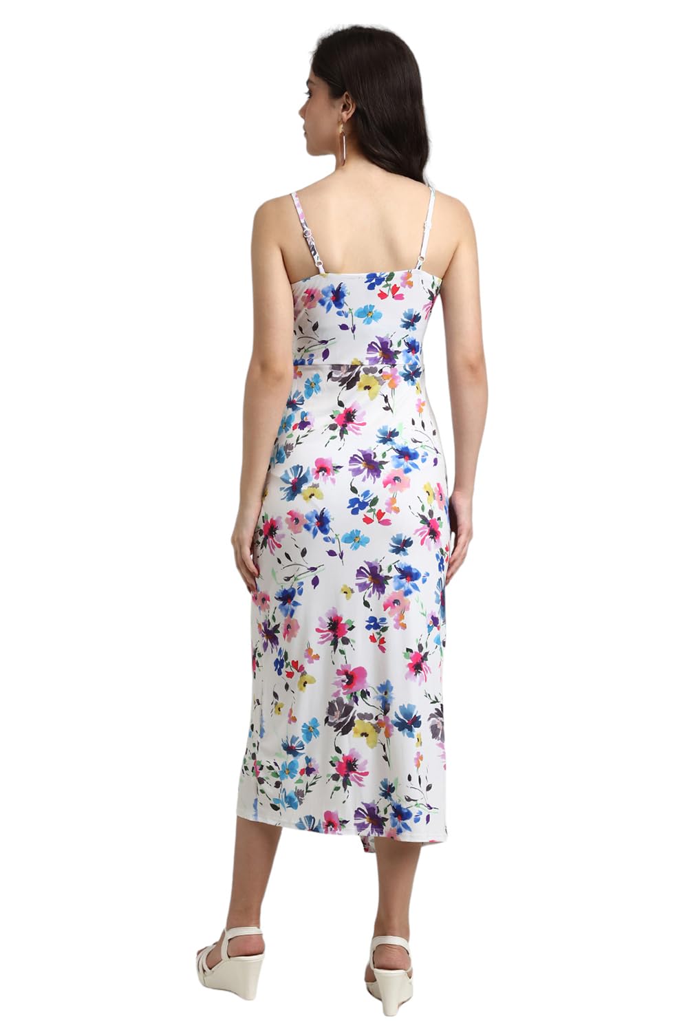 FOREVER 21 Women's Polyester Classic Maxi Dress (FWS24CDRF0142_White