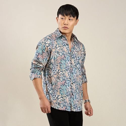 MARK & ALBERT Men's Luxury Giza Cotton Digital Printed Shirt Full Sleeves Shirts for Men