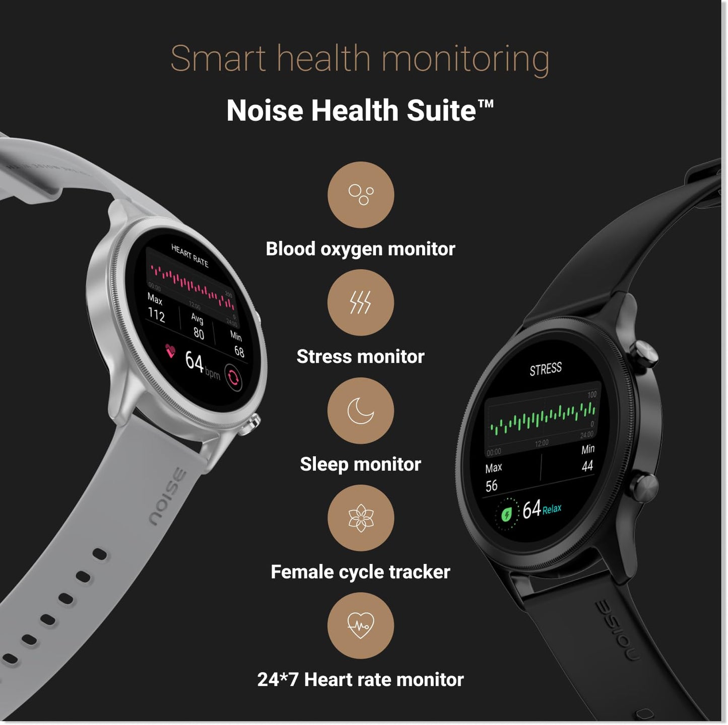 Noise Evolve 3 1.43" AMOLED Always on Display, BT Calling, Round Dial, Metallic Design Smart Watch for Man & Woman, Smart Gesture Control, 100 Sports Modes (Carbon Black)