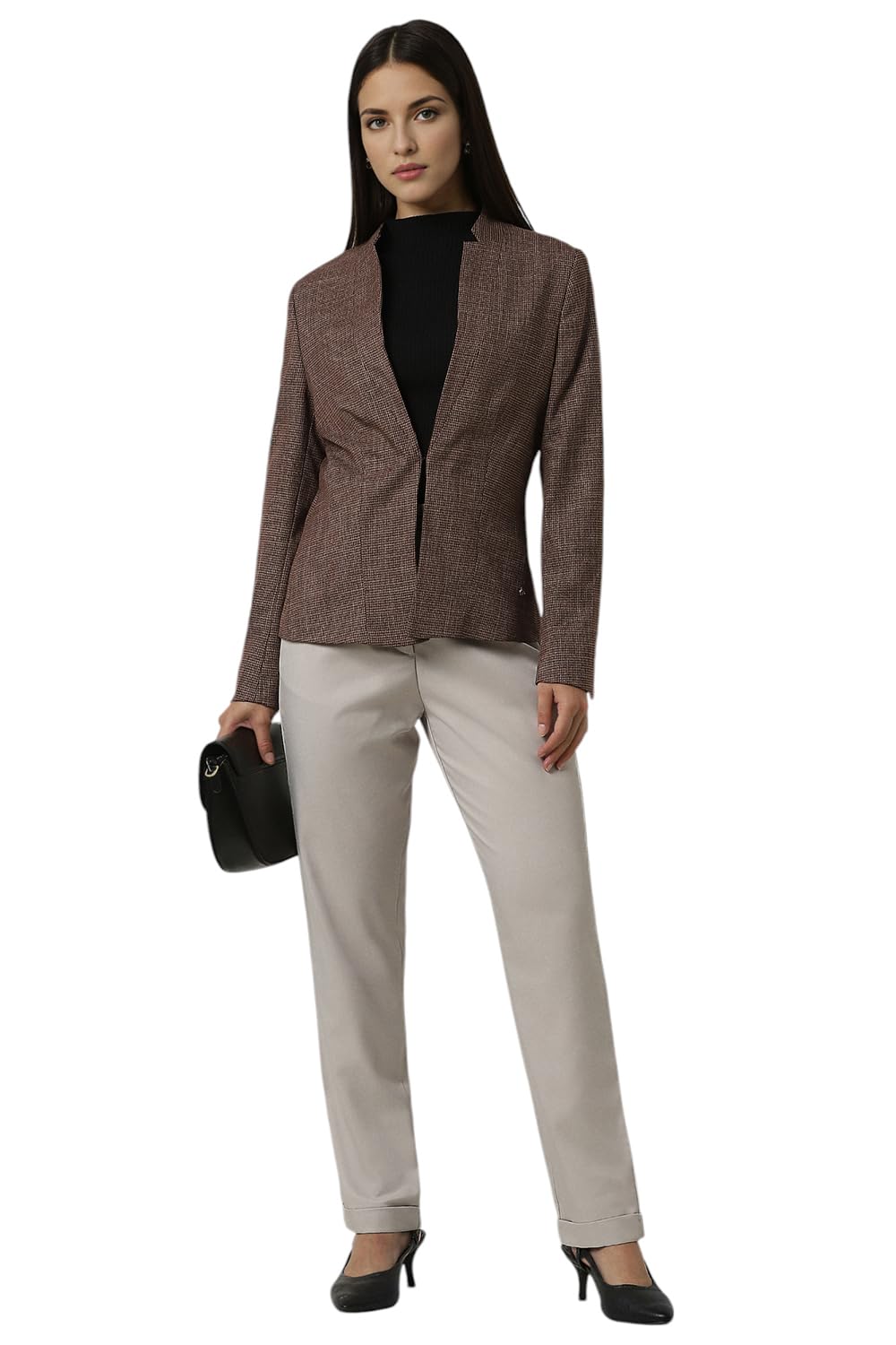 Van Heusen Women's Blazer (VWBZFRGFU85046_Brown