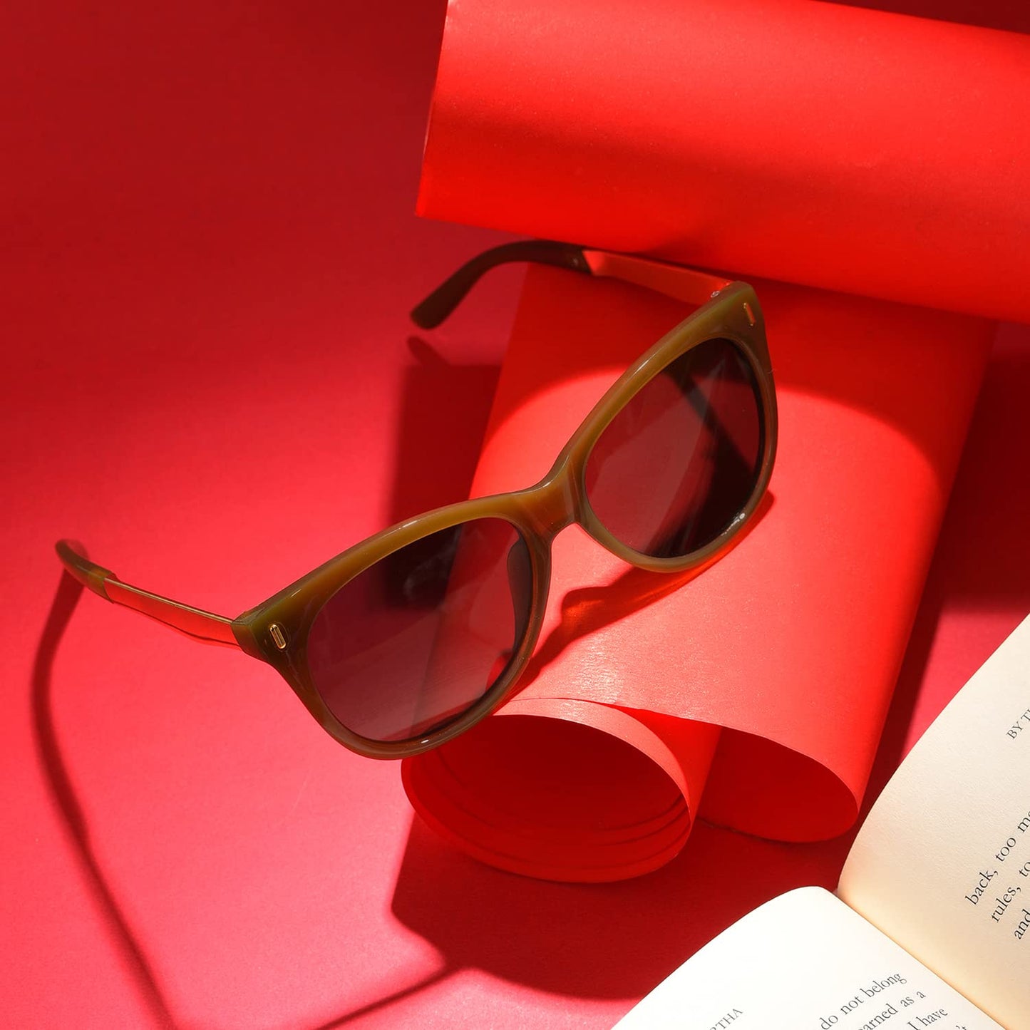 Haute Sauce Brown Wayfarer Sunglasses for Women & Girls | Tinted Black Lens | Goggles, Glasses, Shades, Eyewear, Chasma, Glares for women | accessories for women | Cool, Funky, Stylish ladies sunnies