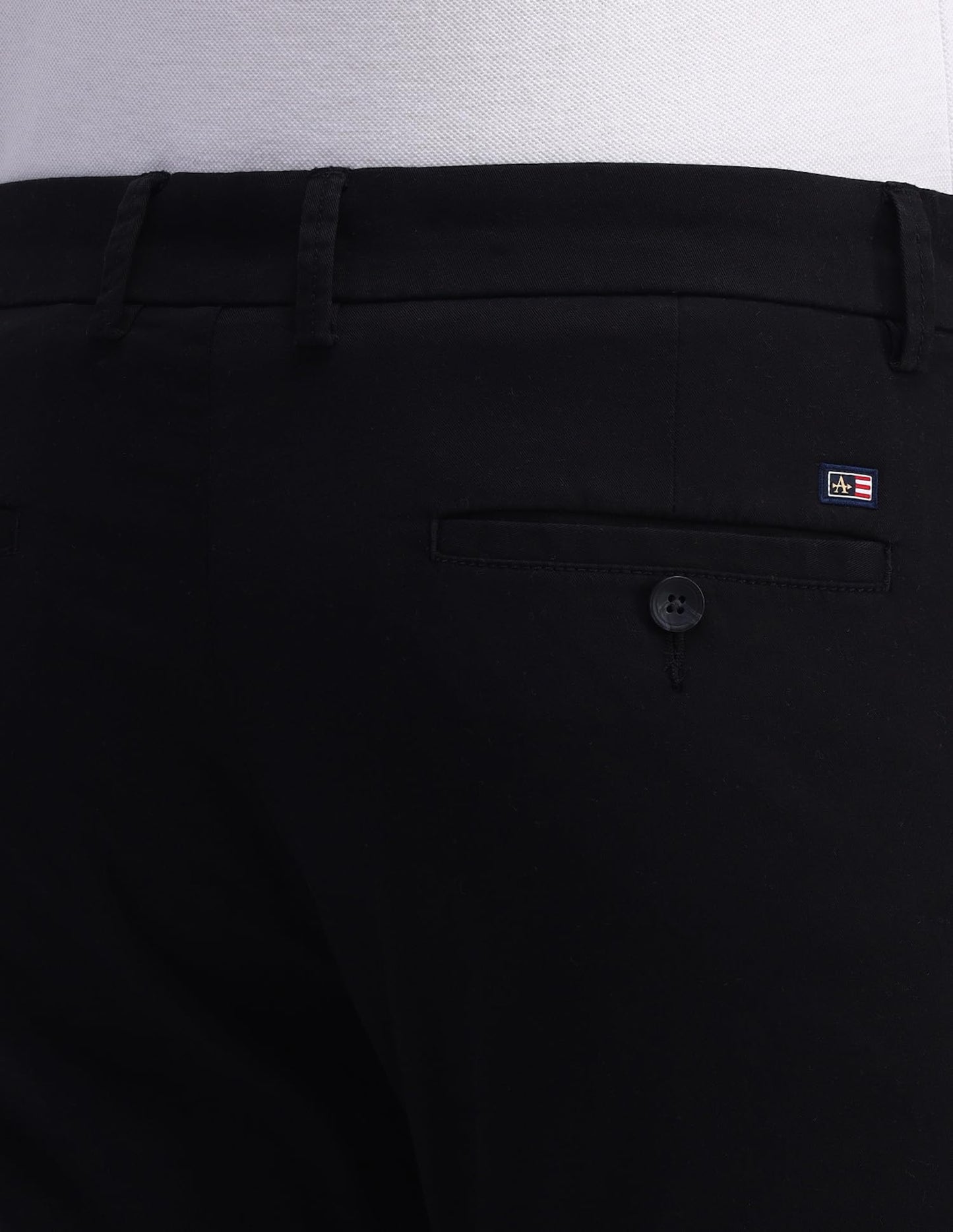 Arrow Men's Solid Slim Fit Acrylic Casual Trouser (ASCBTRO0002_Black_32)