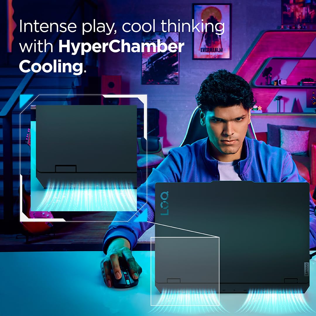 Lenovo LOQ, AMD Ryzen 5 7235HS, NVIDIA RTX 3050A 4GB, 12GB RAM, 512GB SSD, 15.6"(39.6cm), 144Hz, Windows 11, Office Home 2024, Grey, 2.4Kg, 83JC00HNIN, 3 Mon. Game Pass Gaming Laptop