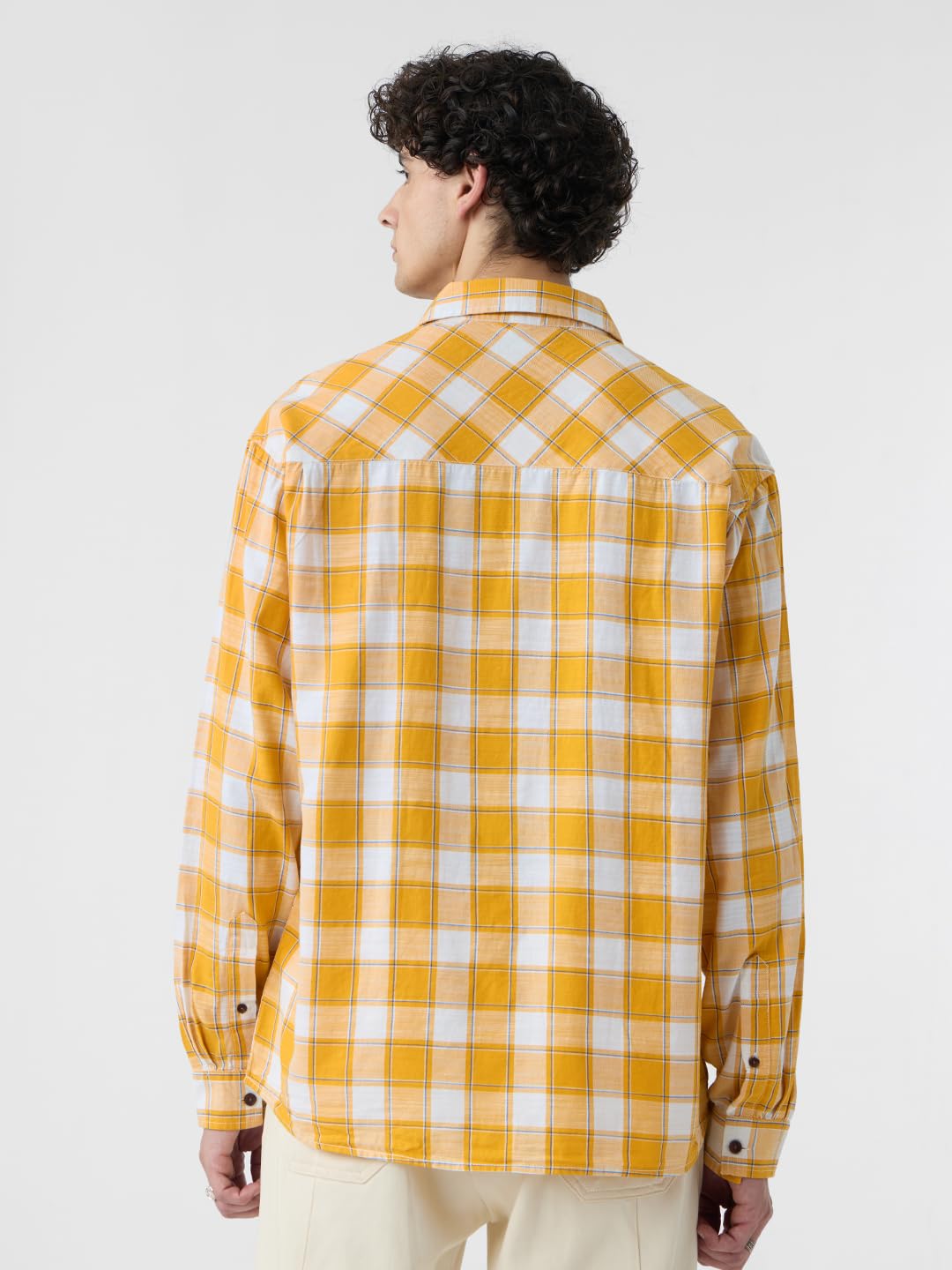 The Souled Store Plaid: Amber Gold Men Relaxed Shirts