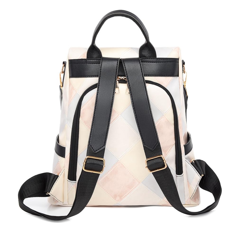 MOCA Womens Girls Backpack Anti-theft Handbag Ladies Shoulder Bag School Bag Stylish Casual Daypacks Lightweight Rucksack for Outdoor Travel School Campus Shopping Bag for women Girl (Pastel Mosaic)