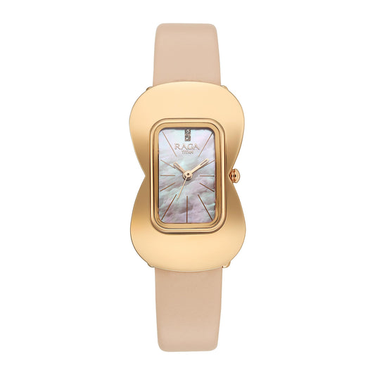 Titan Raga Glimmers Quartz Pink Shaped Dial Women's Watch | Water Resistant Watch | Watches for Women Analog - 95340WL01