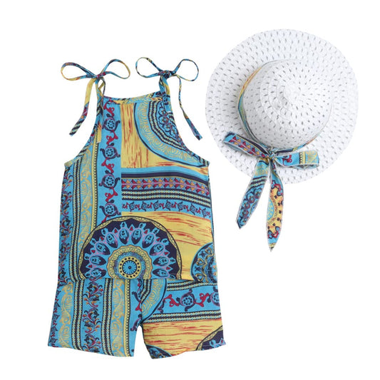 Hopscotch Baby Girls Polycotton Graphic Print Sleeveless Top and Short Set in Green Color for Ages 12-24 Months