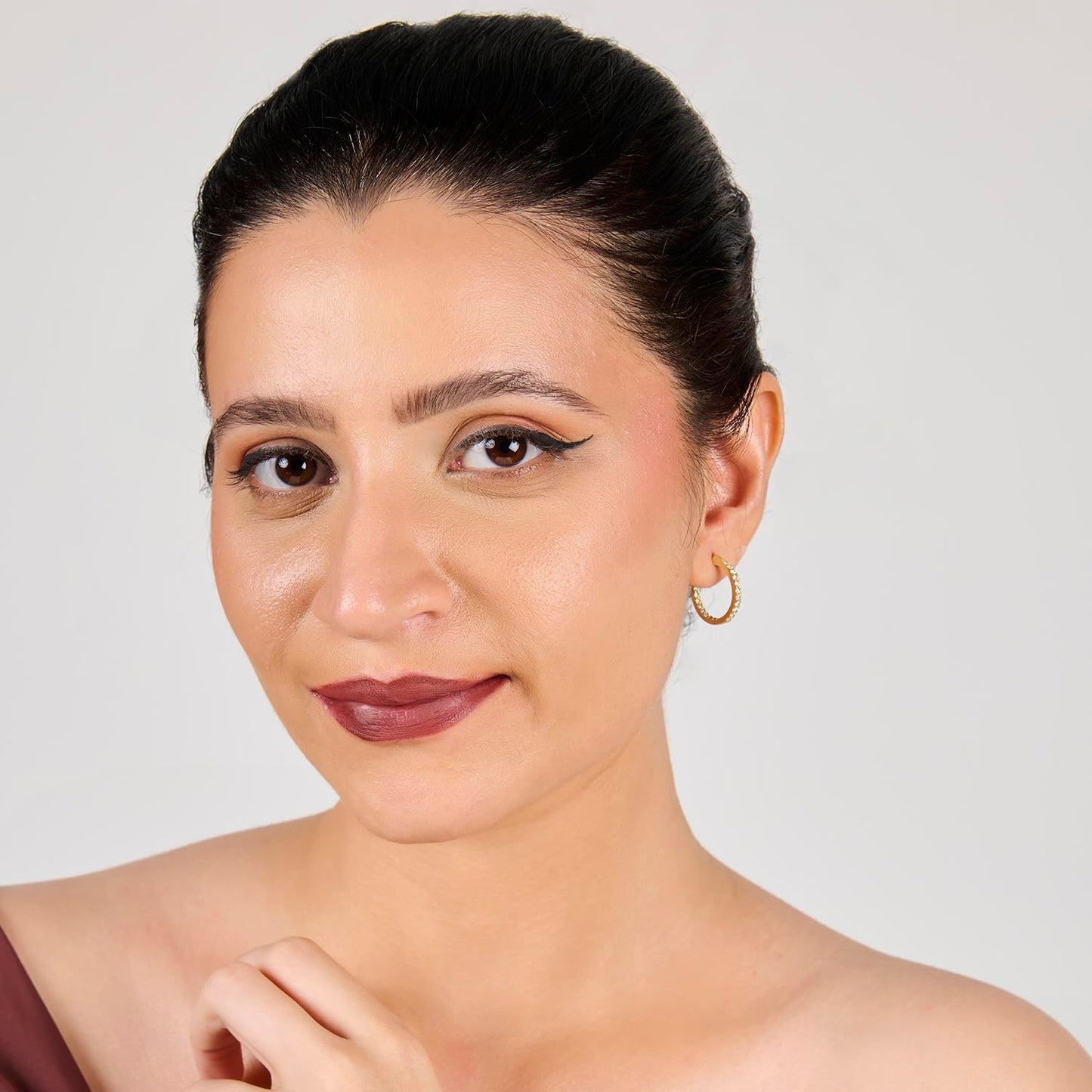 Aaishwarya 14K Gold Plated Zircon Hoop Earrings | Waterproof Anti-Tarnish Jewelry for Women and Girls | Lightweight Daily Wear Hoops | Minimal Statement Earrings | Gift for Her