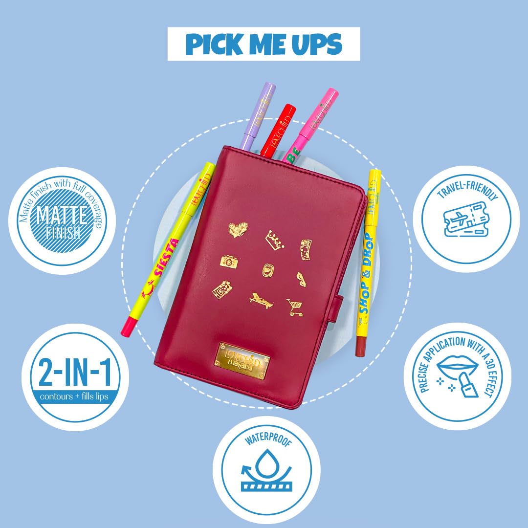 Lovechild Masaba Passport Pucker Lip Liner | Upto 7 hours Long Lasting | Matte Finish | Waterproof | Siesta (Coral), 1.2gm