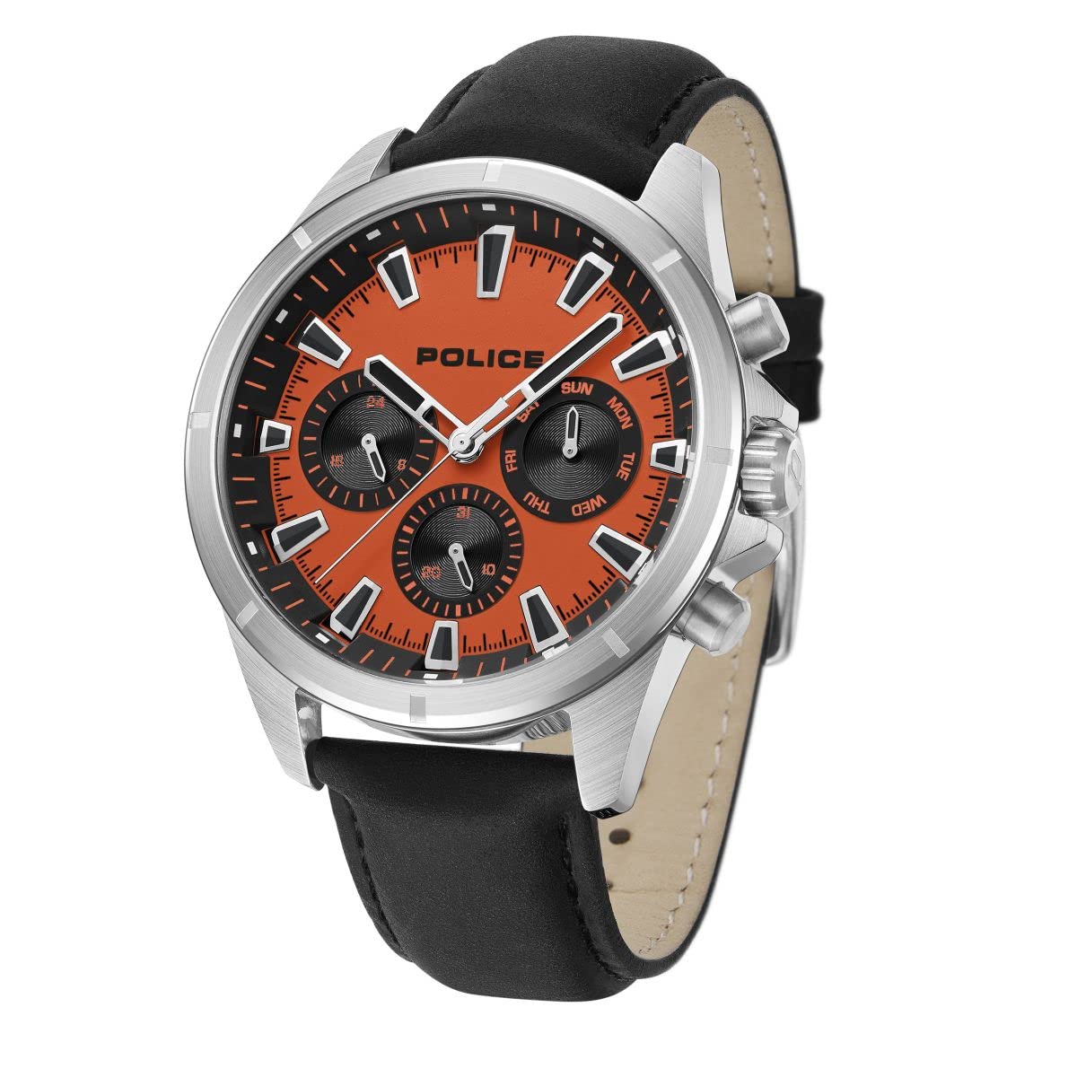 Police Analog Orange Dial Men's Watch-PLPEWJF0005804