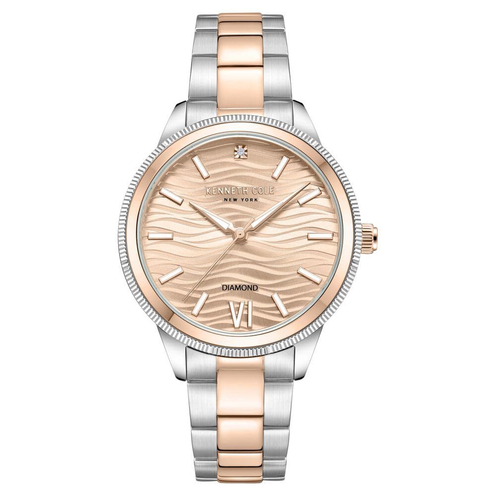 Kenneth Cole Quartz Analog Pink dial Stainless Steel Strap Watch for Women-KCWLG0017704LD
