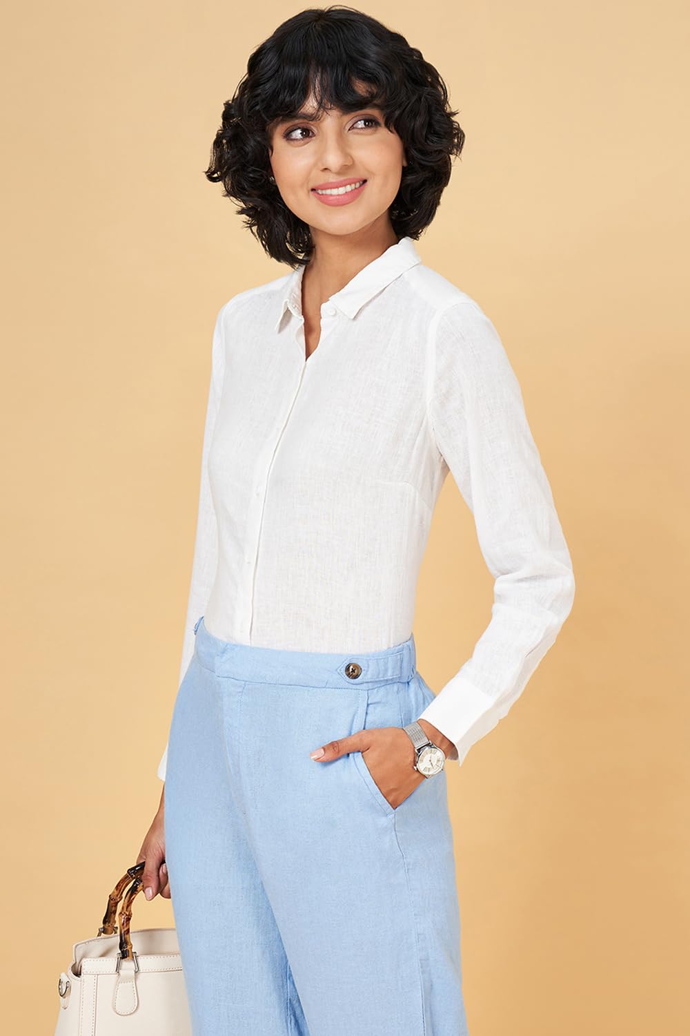 Women's Annabelle Off-White Shirt Regular Fit,Cloud Dancer, 2XL