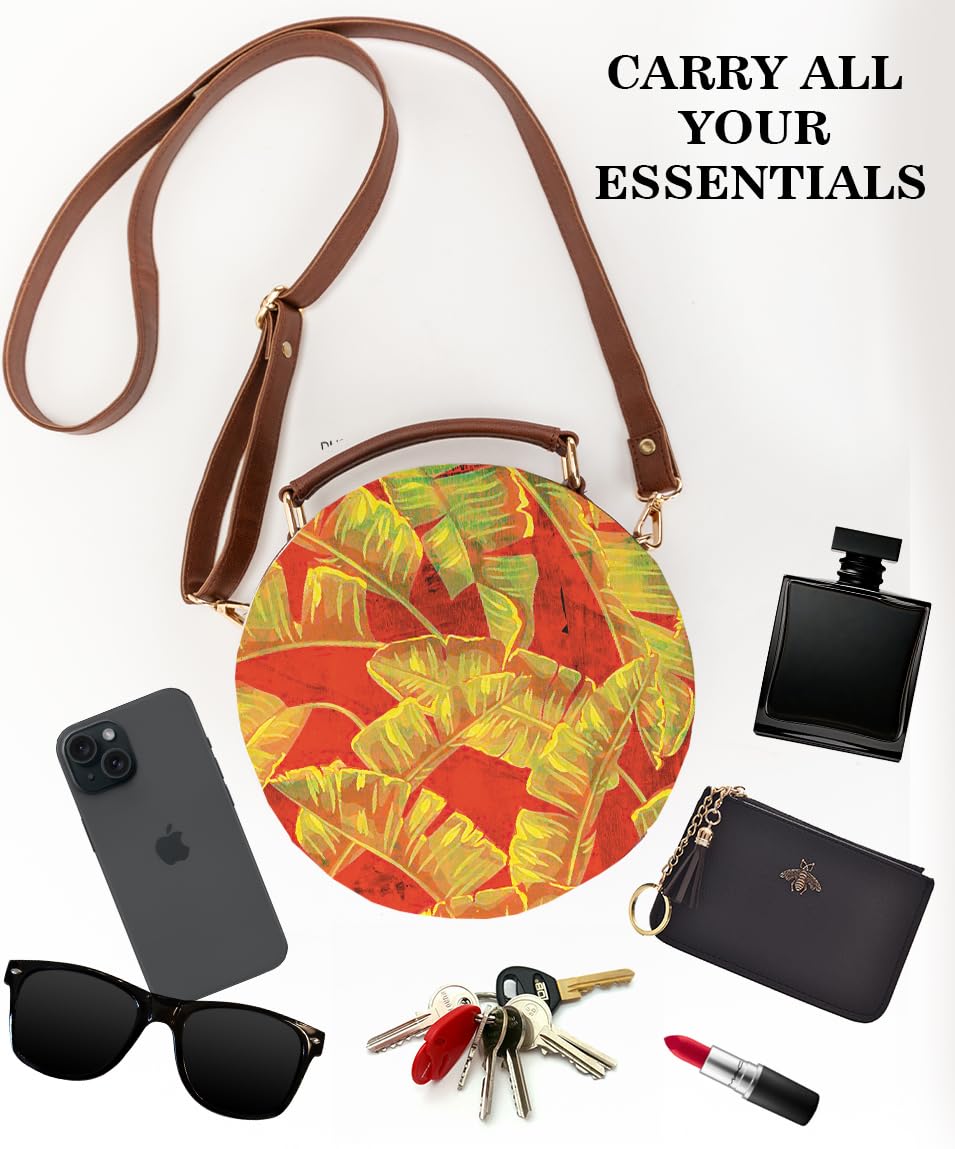Kalankit Round Sling Bag for Women | Lightweight Vegan Leather Crossbody | Stylish Compact Purse | Compact Handbag for Women | Valentine Gift for Girlfriend | Breaking The Monotony