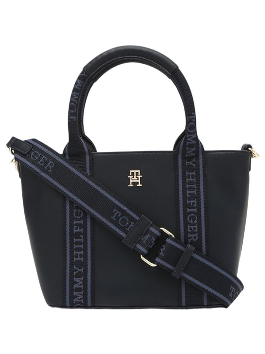 Tommy Hilfiger Solid Blue Pu Hand Bags
