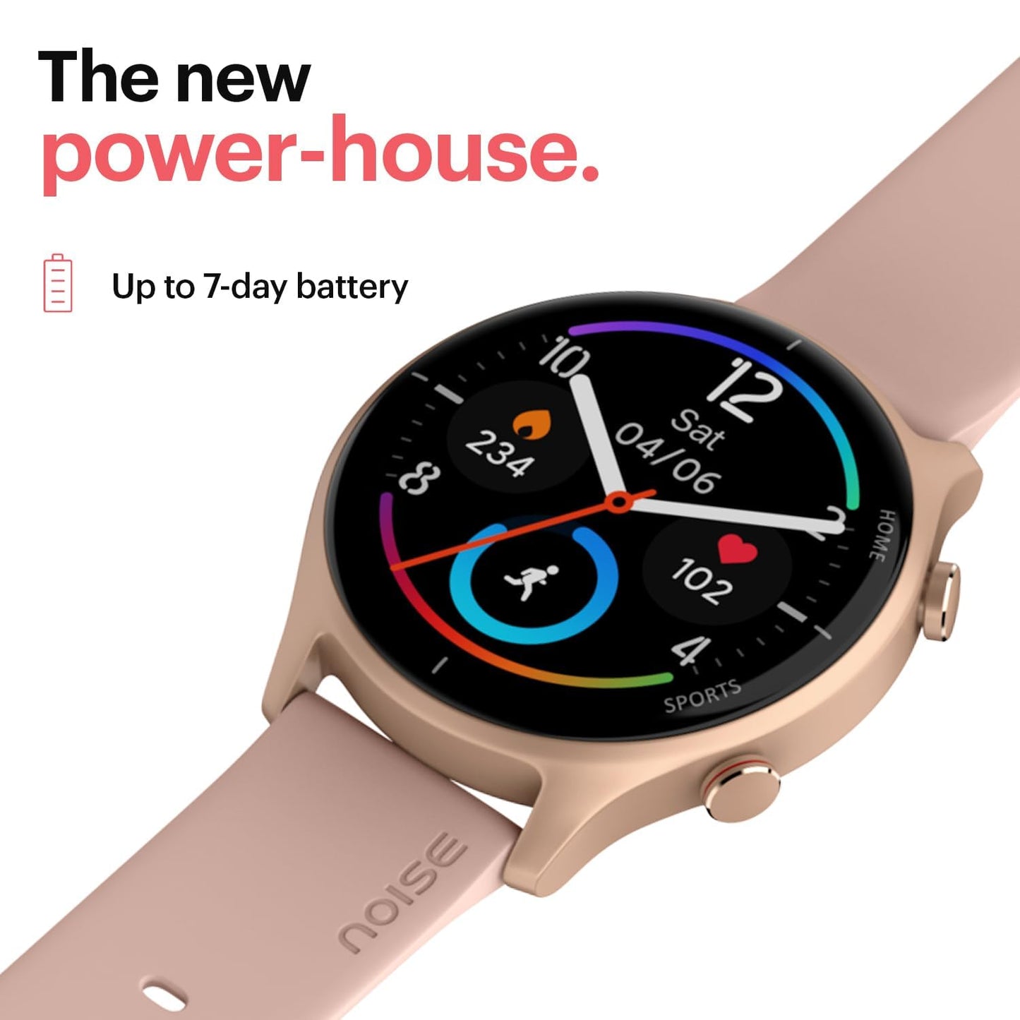 Noise Twist Round dial Smart Watch with Bluetooth Calling, 1.38" TFT Display, up-to 7 Days Battery, 100+ Watch Faces, IP68, Heart Rate Monitor, Sleep Tracking (Blush Beige)
