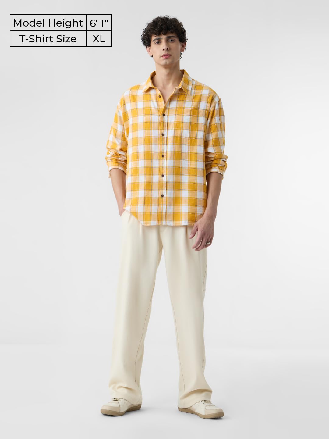 The Souled Store Plaid: Amber Gold Men Relaxed Shirts