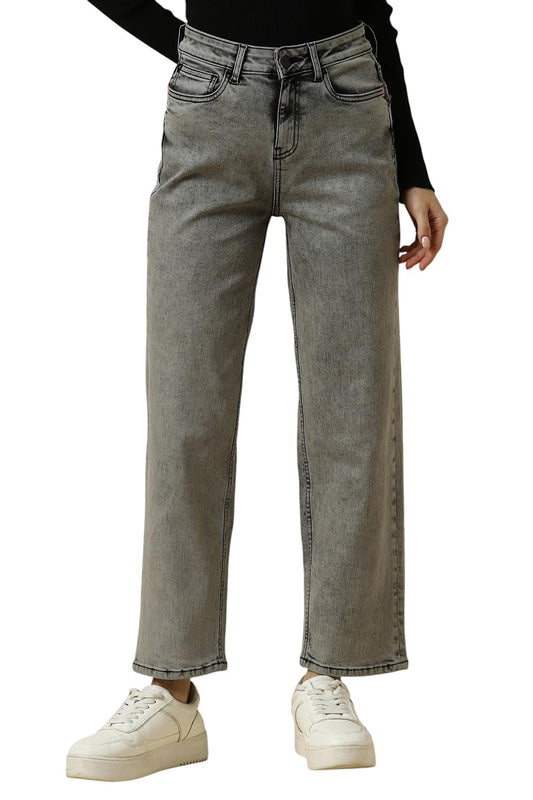 Women Grey Regular Fit Dark Wash Jeans