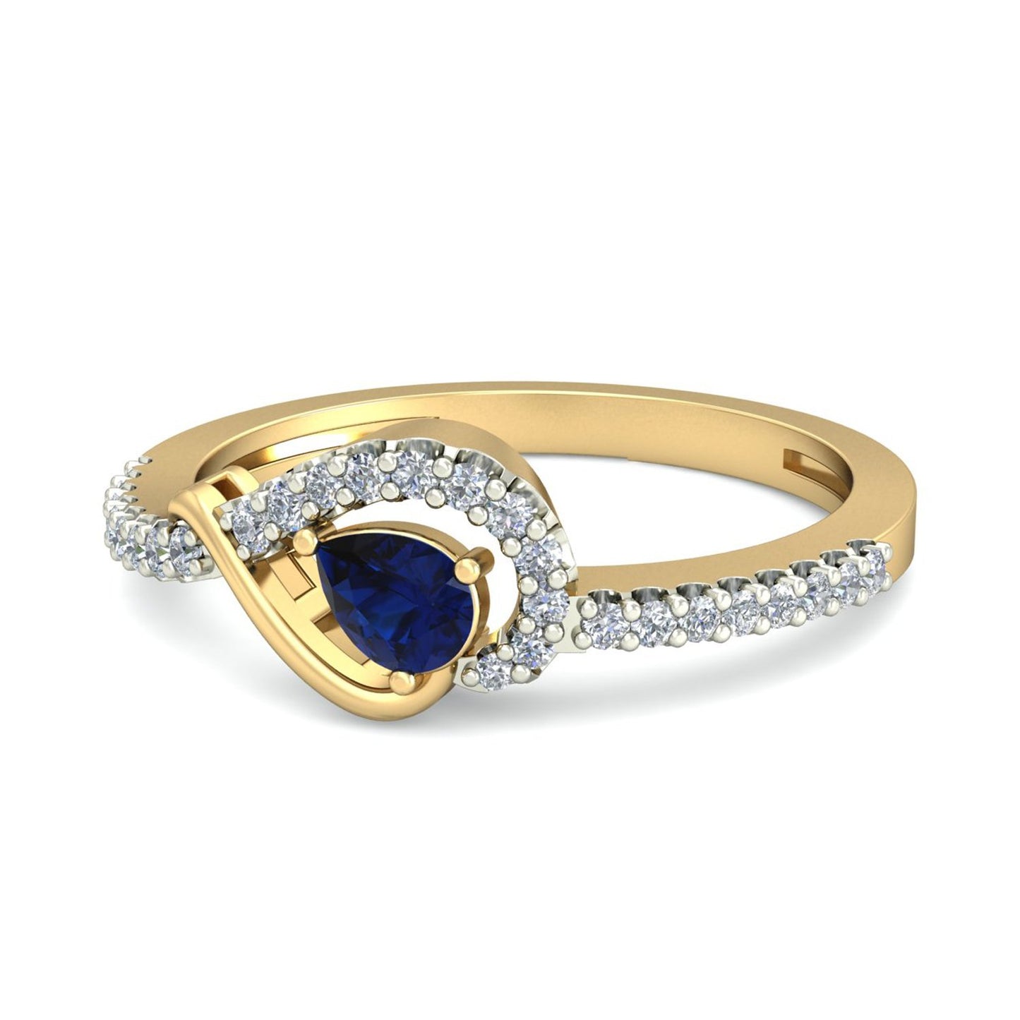 PC Jeweller The Safir 18KT Yellow Gold and Diamond Ring for Women