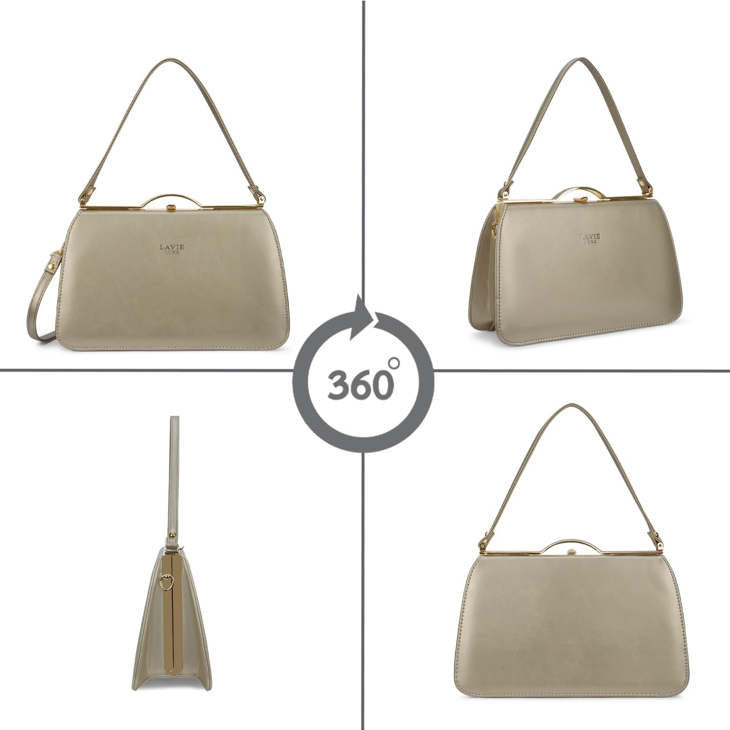 Lavie Luxe Women's Book2 Frame Satchel Bag | Satchel Handbag for Work | Ladies purse | Stylish Shoulder Bag | Gift for Women