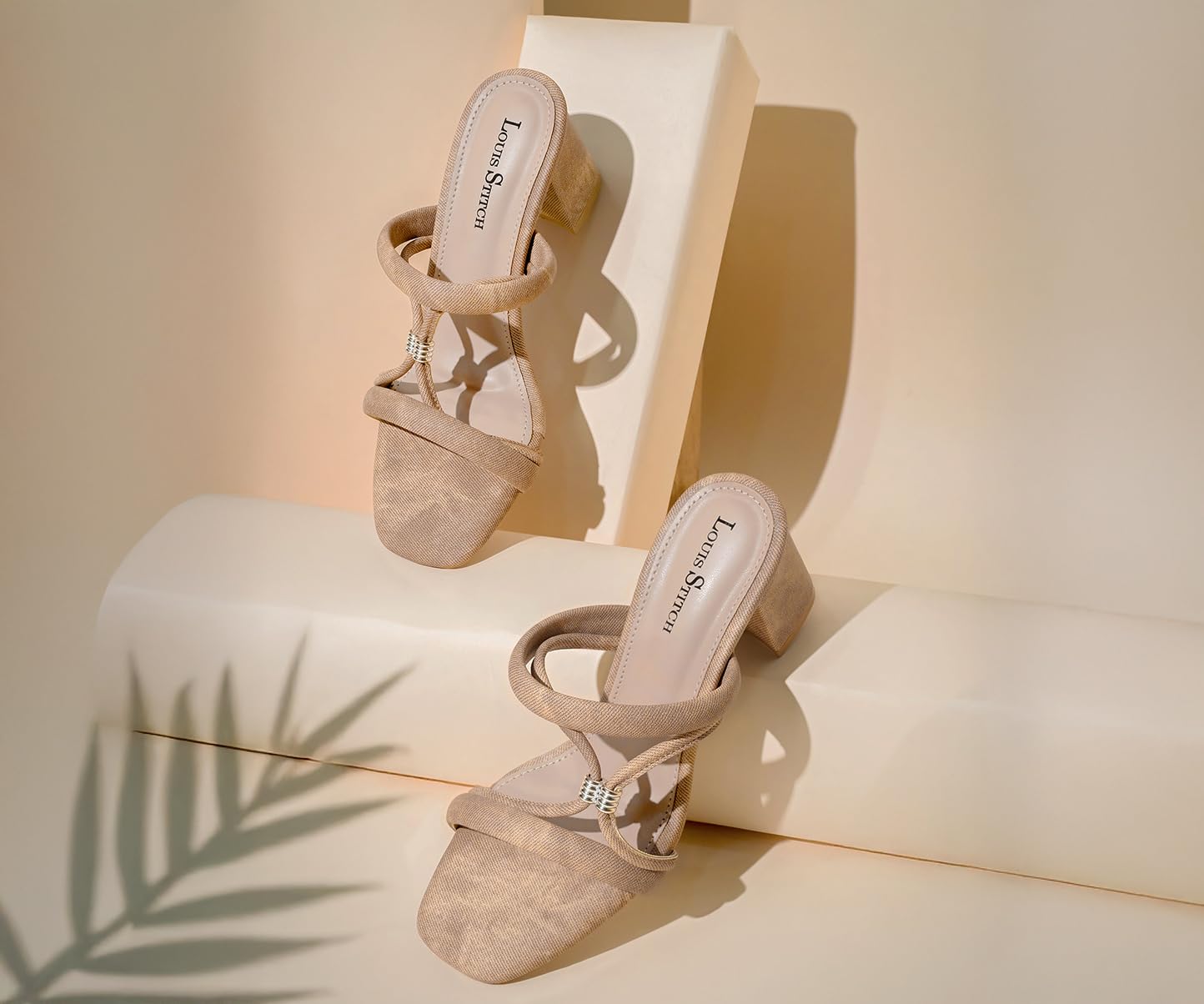 LOUIS STITCH Women’s Denim Block Heel Sandals | Comfortable Sandal for Ladies | LSOF-LDBH-SBDN