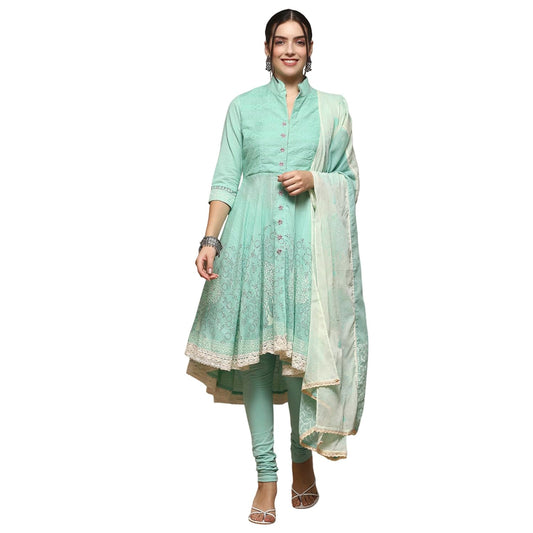 Biba Women Cotton Solid Suit Set (SKDASSORTED2802SS24LGRN_Green