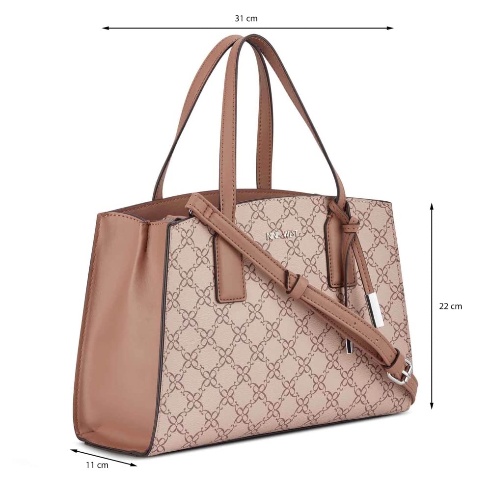 NINE WEST Therese Satchel Rose Dust Logo One Size