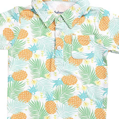 Hawaiian Breeze Short-Sleeved Bamboo Romper (3-6 Months)