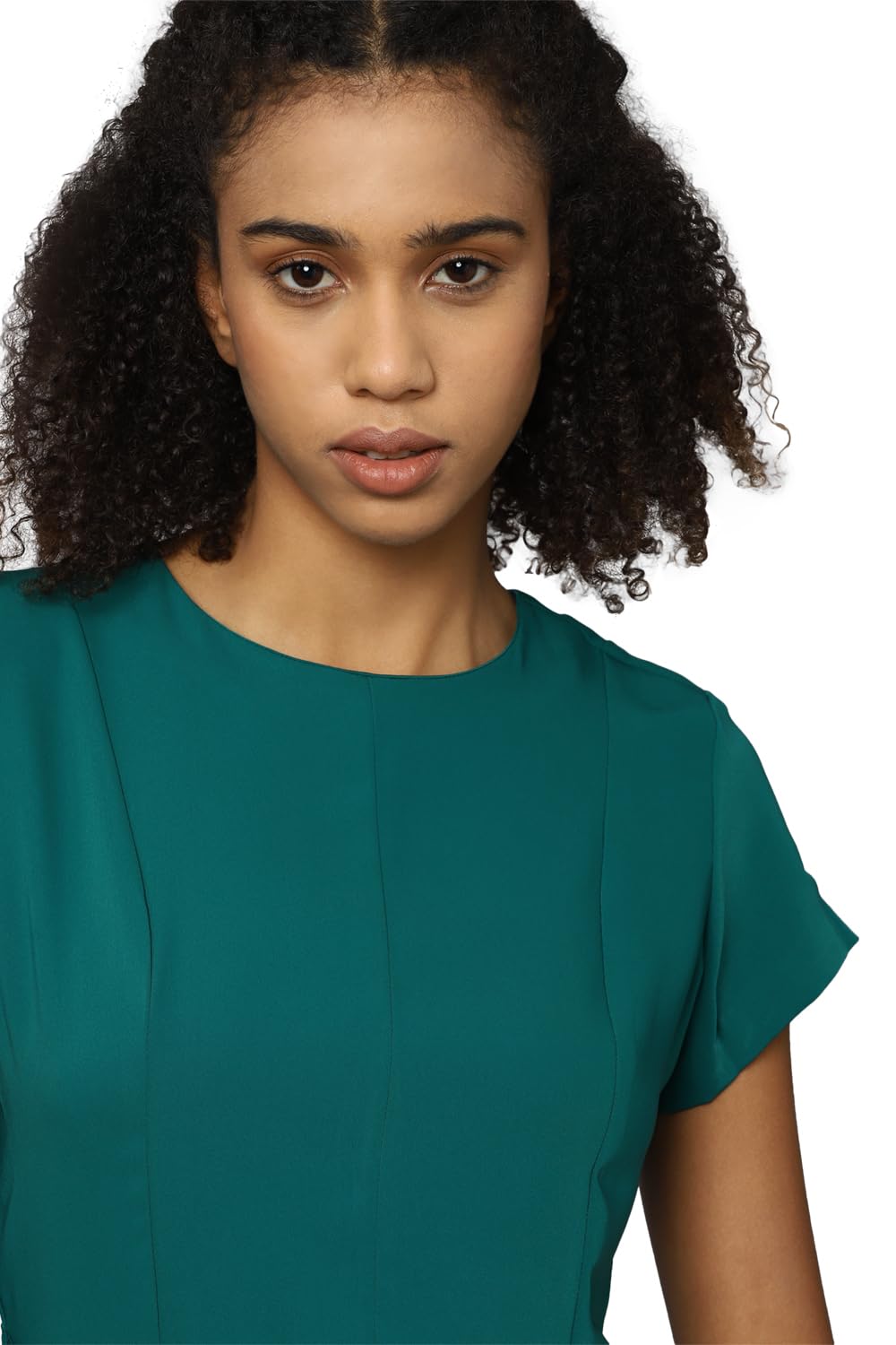 Allen Solly Women's Polyester Modern Mid-Thigh Length Dress (AHDRWRGF868103_Green