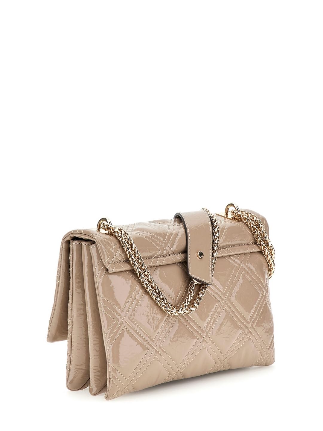 GUESS Women's Beige Quilted Crossbody Bag| Ladies Purse Handbags | Gift For Ladies