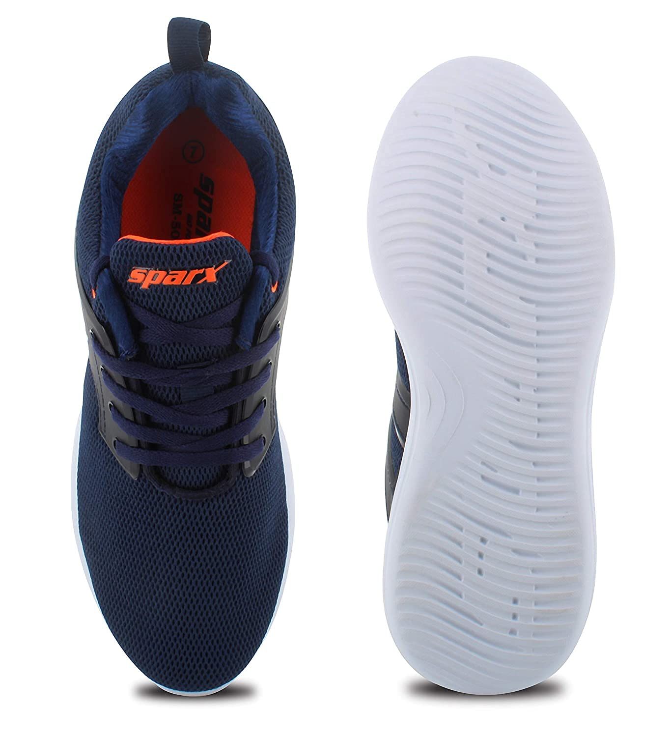 Sparx Trending Men's Footwear for Outdoor/Official/Running/Walking Shoes SM-500 N.Blue N.Orange UK-6