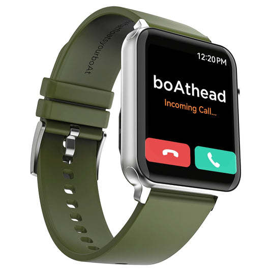 boAt Wave Call Smart Watch w/Bluetooth Calling, 1.69" (4.2 cm) HD Display w/ 550 NITS & 70% Color Gamut, 150+ Watch Faces, Multi-Sport Modes,HR,SpO2, IP68(Forest Green)