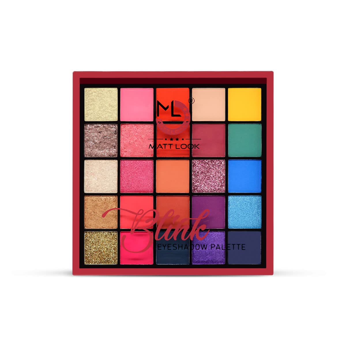 MATT LOOK 25 Colors Blink Eyeshadow Palette|Highly Pigmented|Blendable| |Matte & Shimmery Palette|Long Lasting|Creative & Fashion Eye Make-Up- Mutlicolor-01(26 gm)