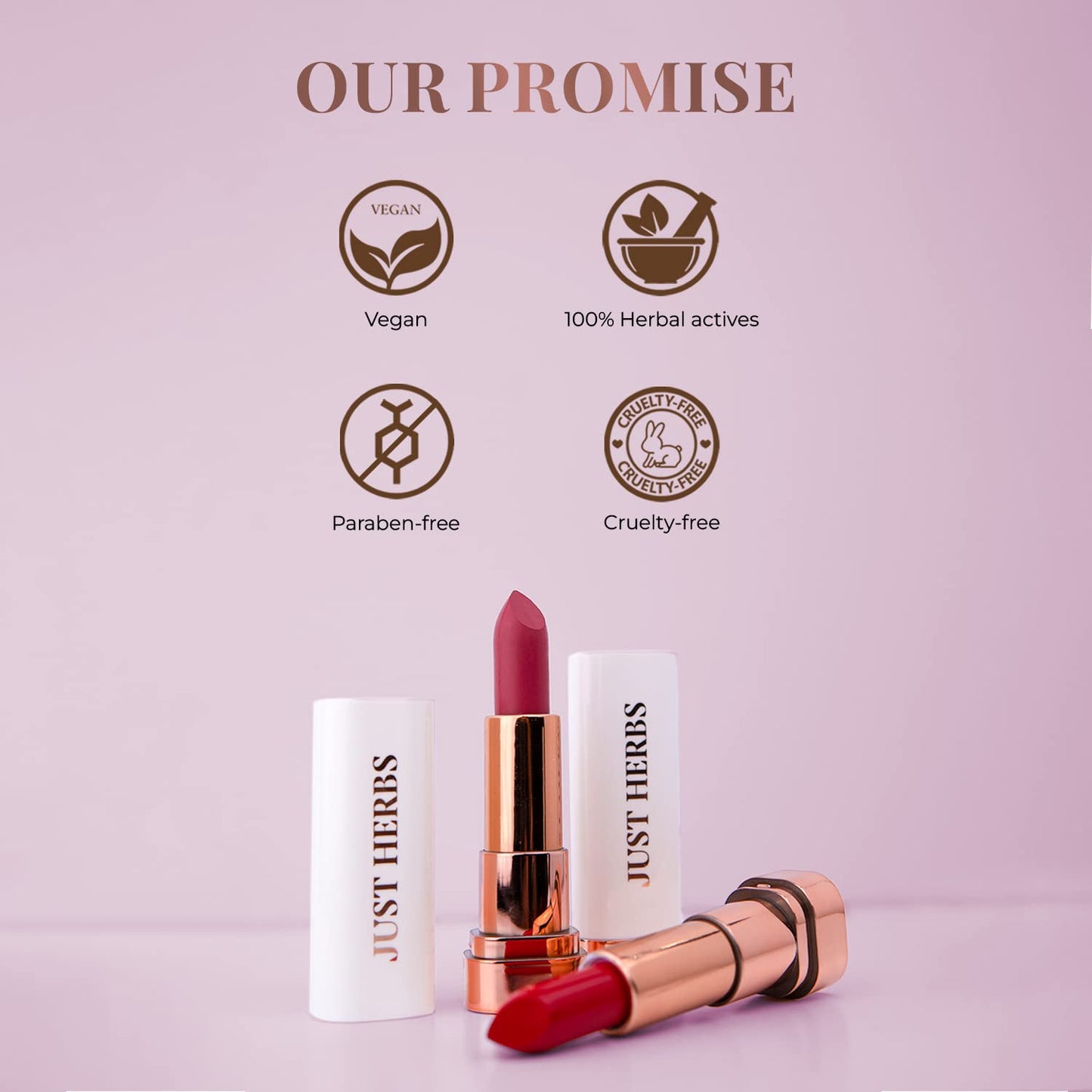 Just Herbs Matte Lipstick, Hydrating Nourishing and Liquid Waterproof Long Stay Relaxed Matte Bullet Lipsticks for Women 4.2 gm (Juicy Peach)