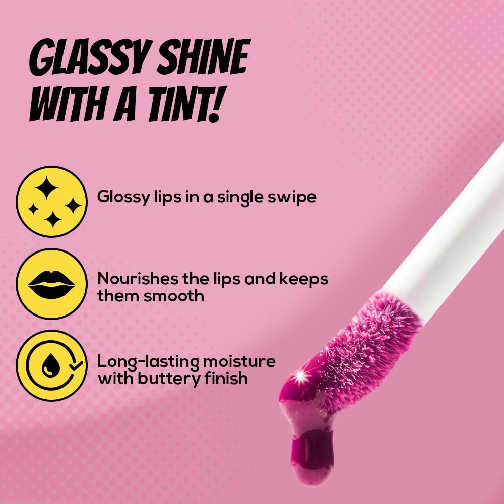 RENNE Everyday Quick Gloss - Plum Dream, Supple Glossy Lips, For Long Lasting Hydration, Lightweight & Non-Sticky Formula with Subtle Tint, Shea Butter & Vitamin E Infused