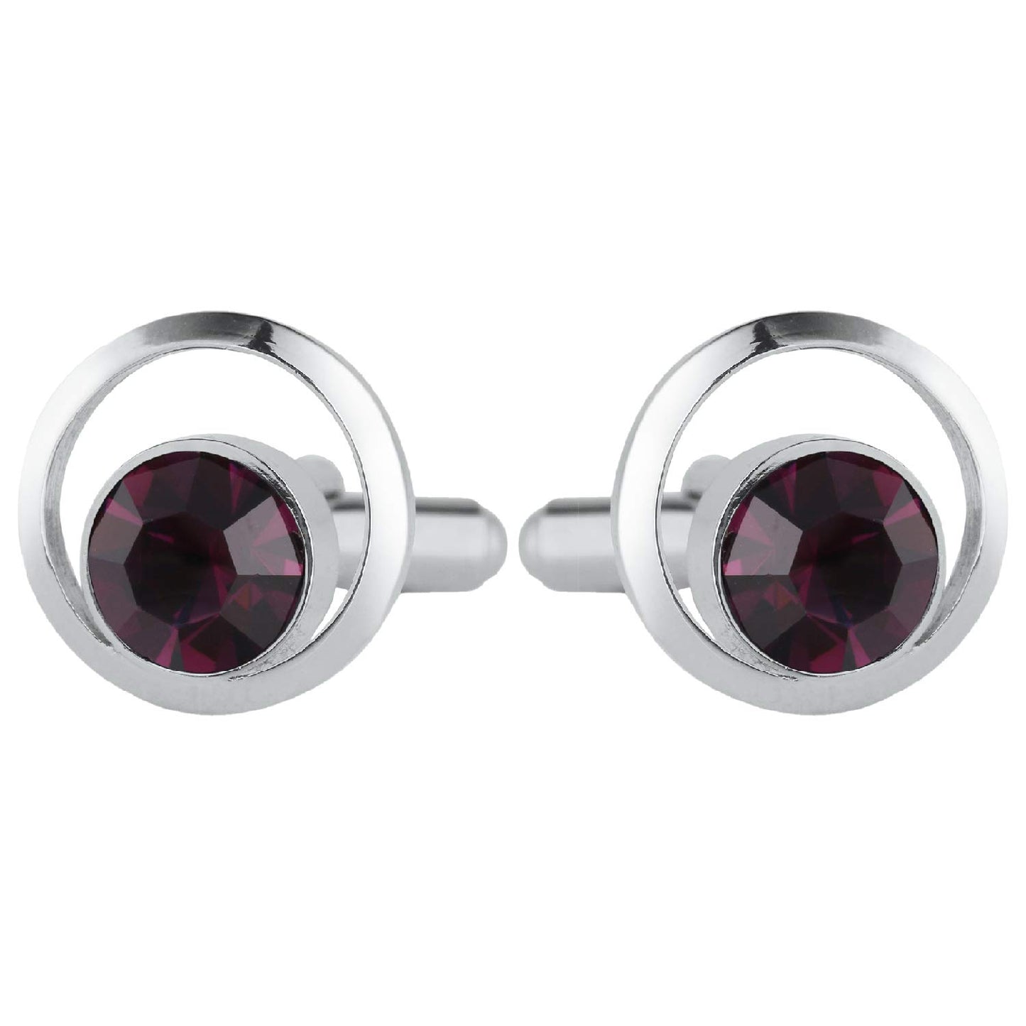 TRIPIN Cufflinks For Men Brass Silver See Through Cufflinks With Purple Stone In A Gift Box Tjhogold1878 Tjhosil1884