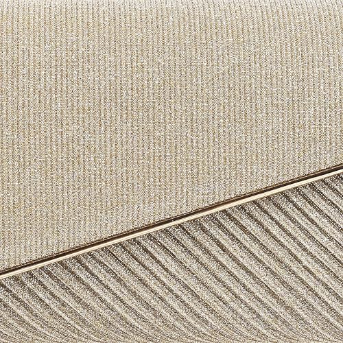 Metro Unisex Gold Adults -Wedding PU Soft Body Magnet closure Stripe Clutches with 0 Pocket and 1 compartments(38-52)
