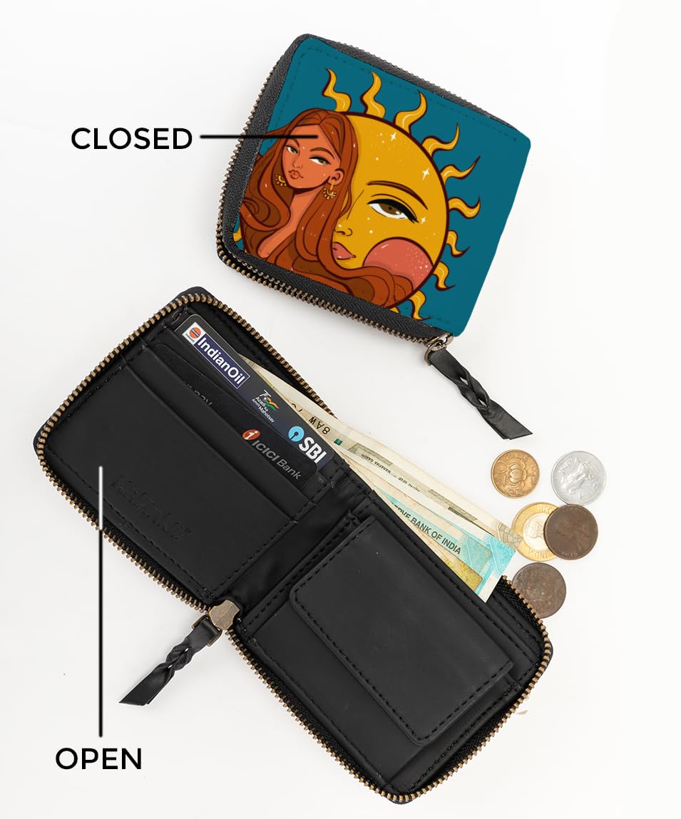 Kalankit Round Sling Bag and Wallet for Girls | Handmade Vegan Leather Gift Combo | Compact, Trendy, Lightweight | Rakhi Gift for Sister | The Child of Sun