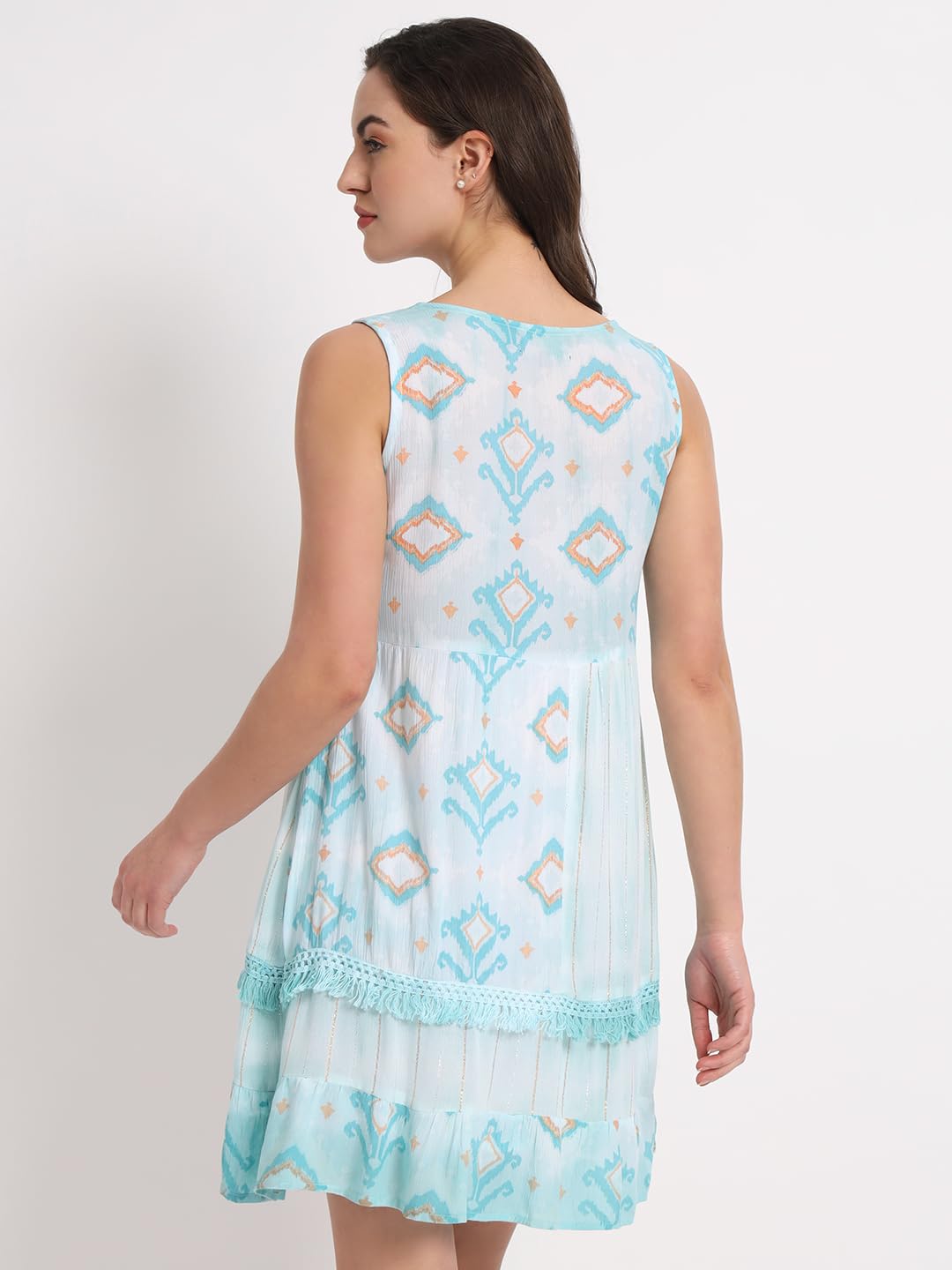 veldress21 Women Dress Short Stylish Beachwear Casual Summer Dress Trendy Collage Regular,Office Collage Wear Multicolor for Girls (L)