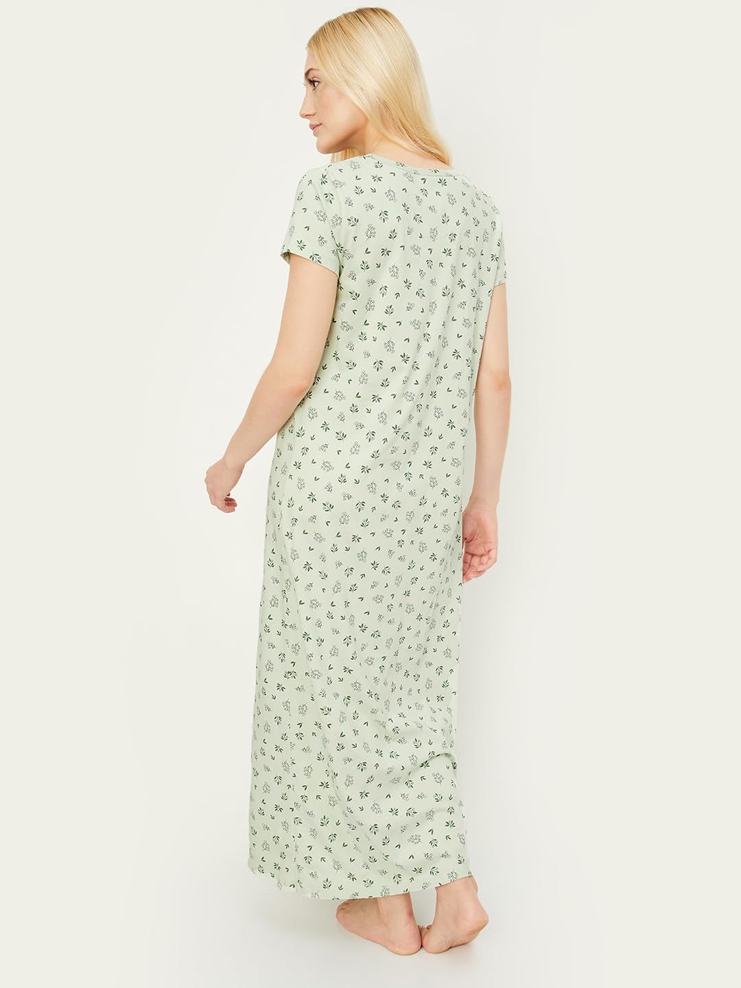 Max Women's Cotton Casual Nightgown (SU24KG10_Light Green_XL