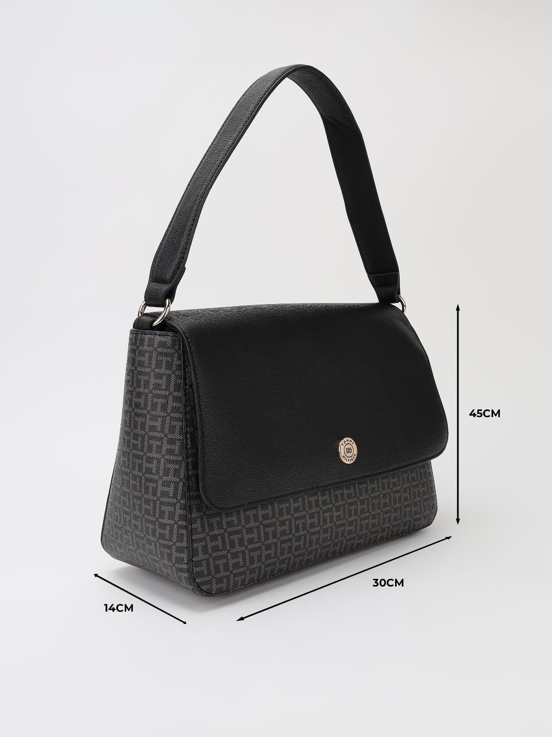 Tommy Hilfiger Logo Black Pvc Tote Bag